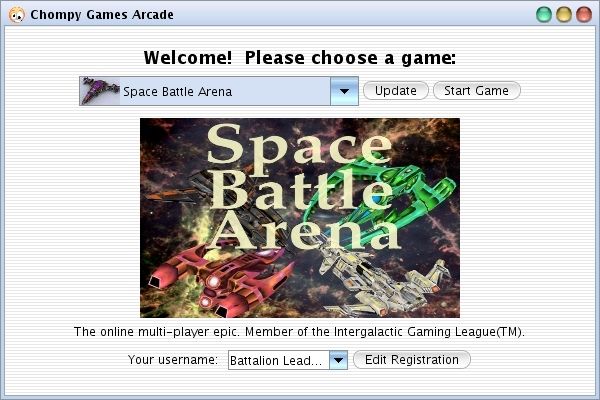 Chompy Games Arcade 1.0 : Welcome screen