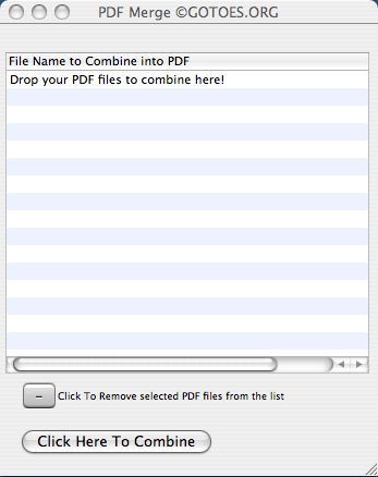 PDF Merge 2.6 : Program window