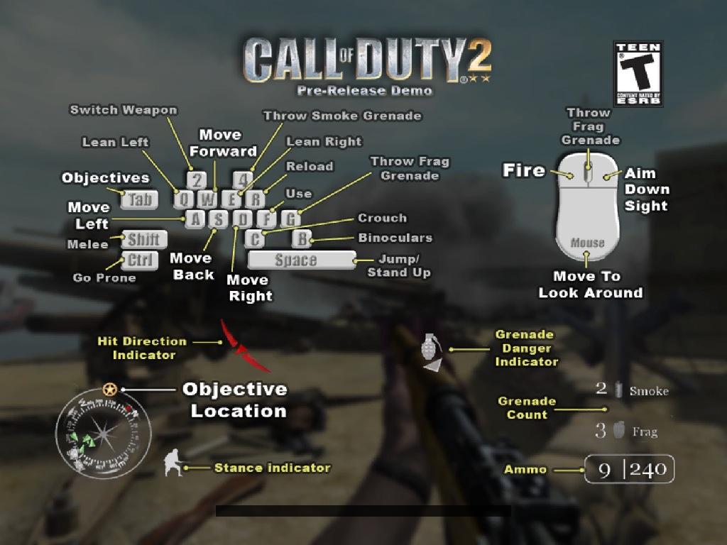 Call of Duty 2 1.0 : Controls