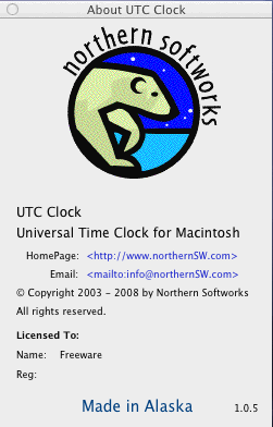 UTC Clock 1.0 : About Window