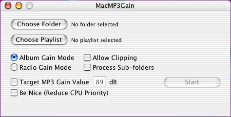 MacMP3Gain 1.9 : Main window