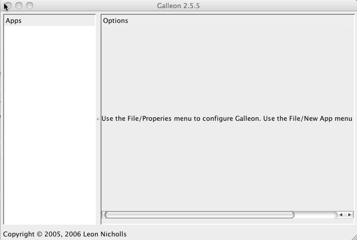Galleon Server 2.5 : Main window
