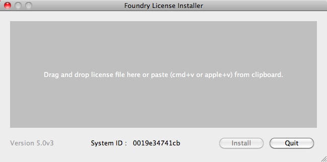 Foundry License Installer 5.0 : Main window