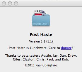 Post Haste 1.1 : Main window