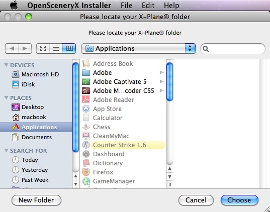 OpenSceneryX Installer 1.2 : Main window