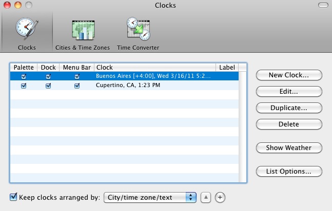 World Clock Deluxe 4.7 : Preferences