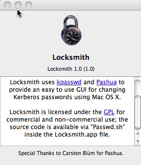 Locksmith 1.0 : Main window