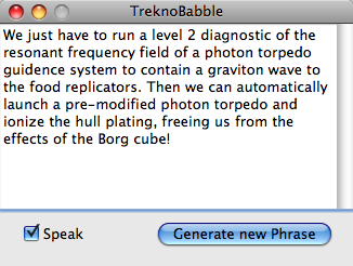 TreknoBabble 1.0 : Main Window