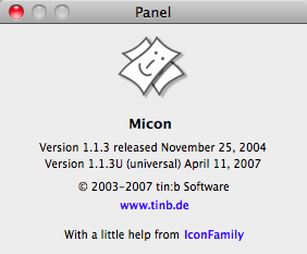 Micon 1.1 : Program version