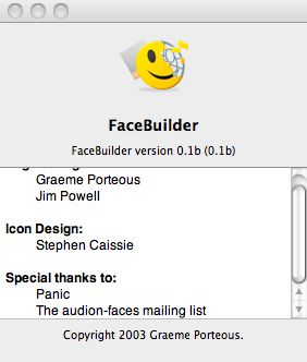 FaceBuilder 0.1 beta : Main window