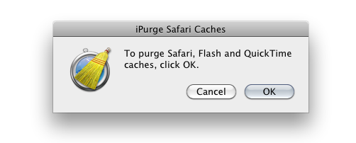 iPurge Safari Caches 1.5 : Main window