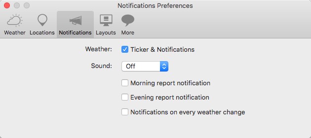 Weather Live 1.9 : Notifications Options