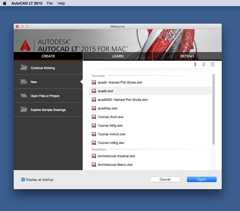 AutoCAD LT 20.0 : Main Window