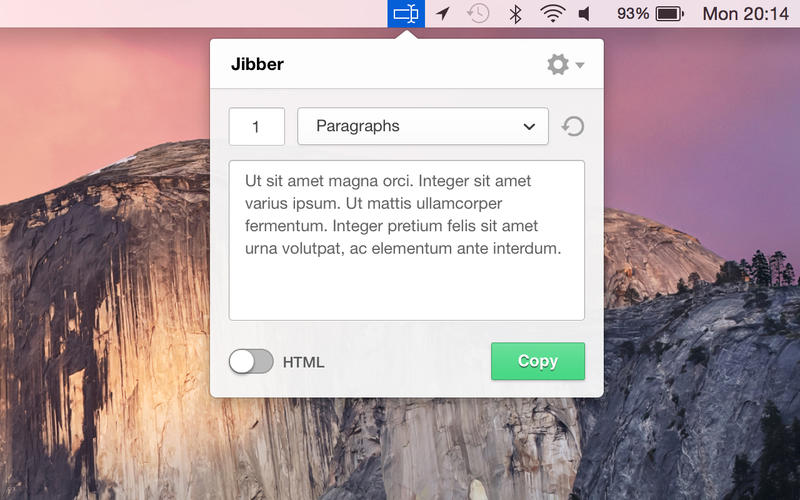 Jibber 1.0 : Main Window