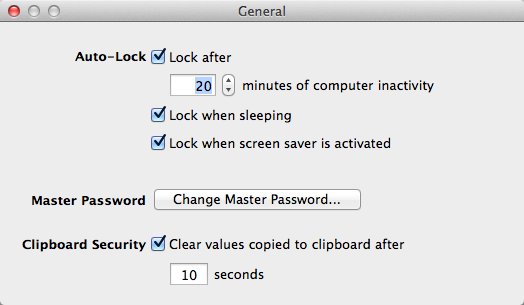 Only Password Free 1.1 : General Preferences