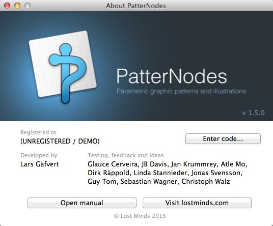 PatterNodes 1.5 : About Window