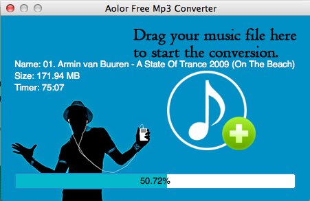 Aolor Free Mp3 Converter 1.0 : Conversion Window