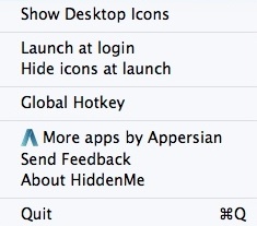 HiddenMe 2.0 : Main Menu With Desktop Items Hidden