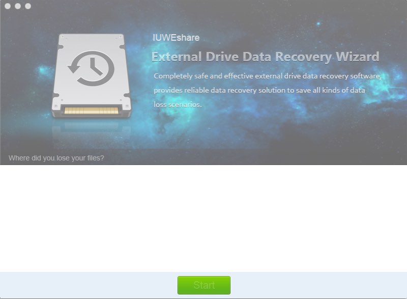 IUWEshare Mac External Drive Data Recovery Wizard 1.1 : Main window