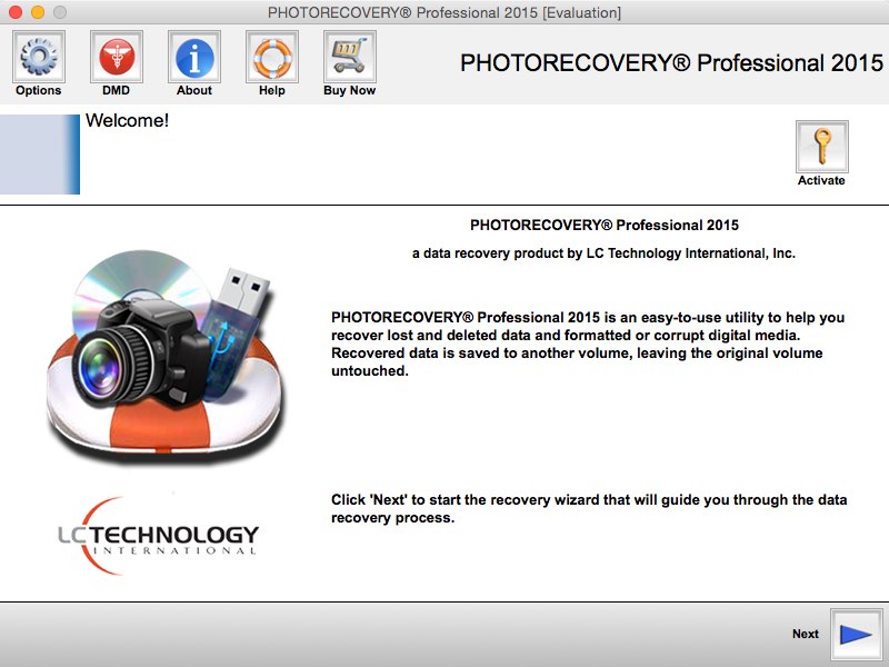 PHOTORECOVERY Professional 5.1 : Main window