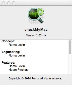 CheckMyMac 1.0 : About Window