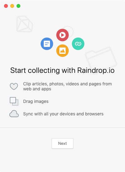 Raindrop 5.2 : Welcome Screen 