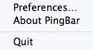 PingBar 1.0 : Main Menu