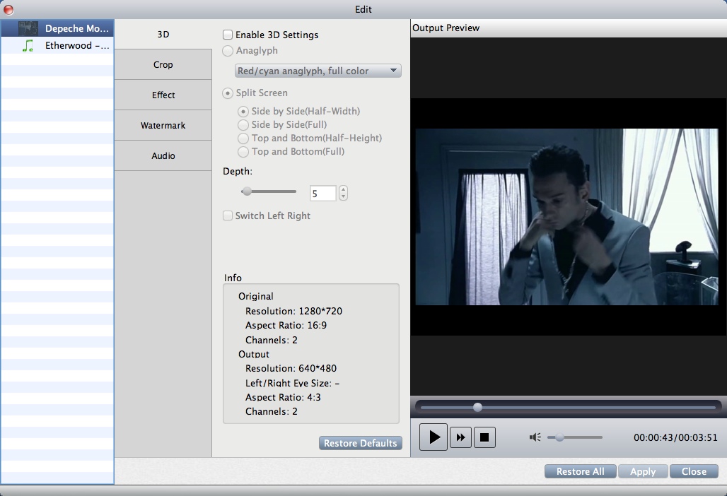 FonePaw Video Converter Ultimate 1.2 : Editing Input File