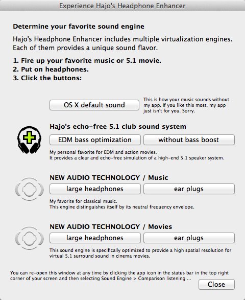 Hajo Headphone Enhancer 1.7 : Main Window