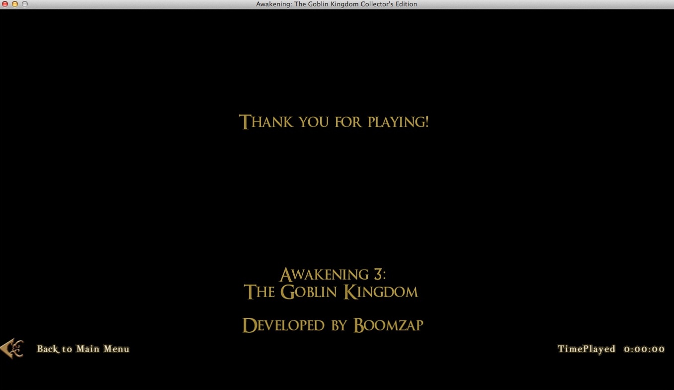 Awakening: The Goblin Kingdom Collector's Edition : Credits Window