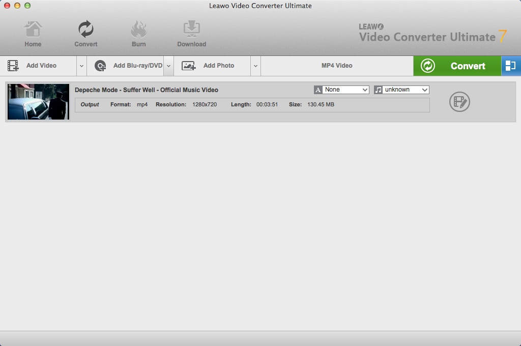 Leawo Video Converter Ultimate 7.3 : Video Converter Window