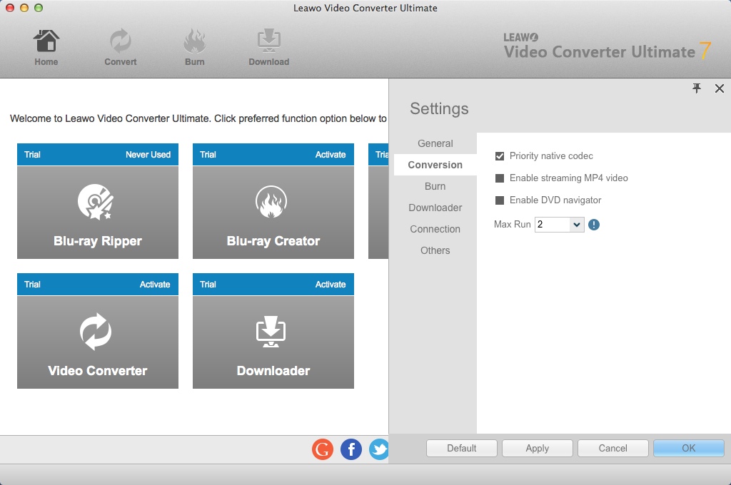 Leawo Video Converter Ultimate 7.3 : Program Preferences