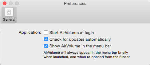 AirVolume 1.0 : Main Window
