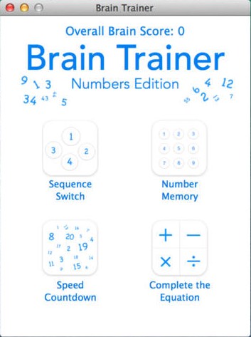 Brain Trainer 1.0 : Main window