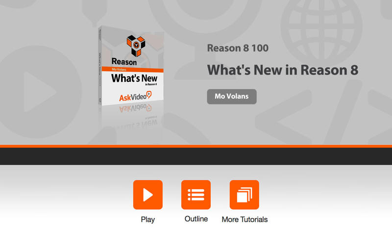 AV for Reason 100 - What's New in Reason 8 2.0 : Main Window