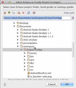 Android Studio 1.2 : Select Eclipse