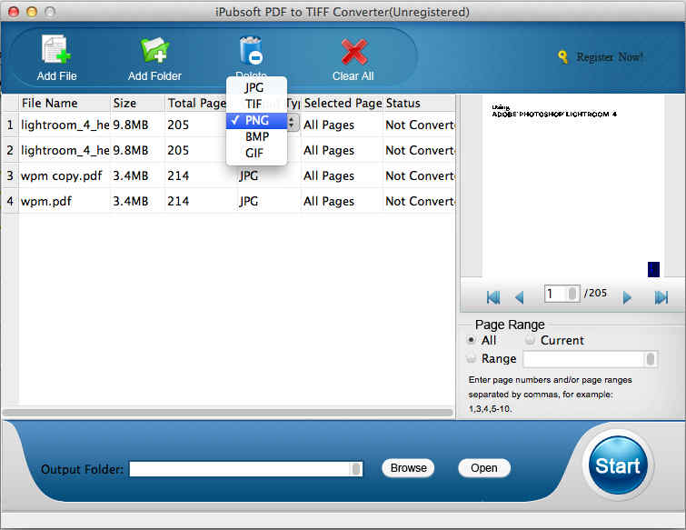 iPubsoft PDF to TIFF Converter 2.1 : Output Options