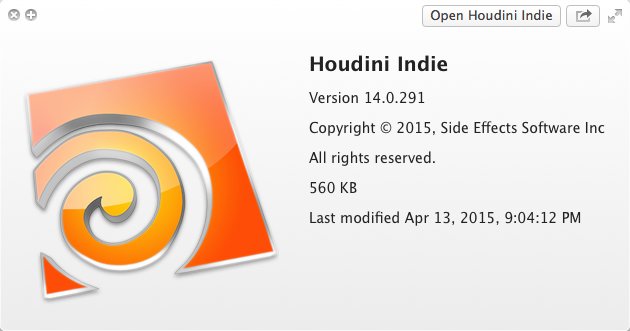 Houdini Indie 14.0 : Version Window