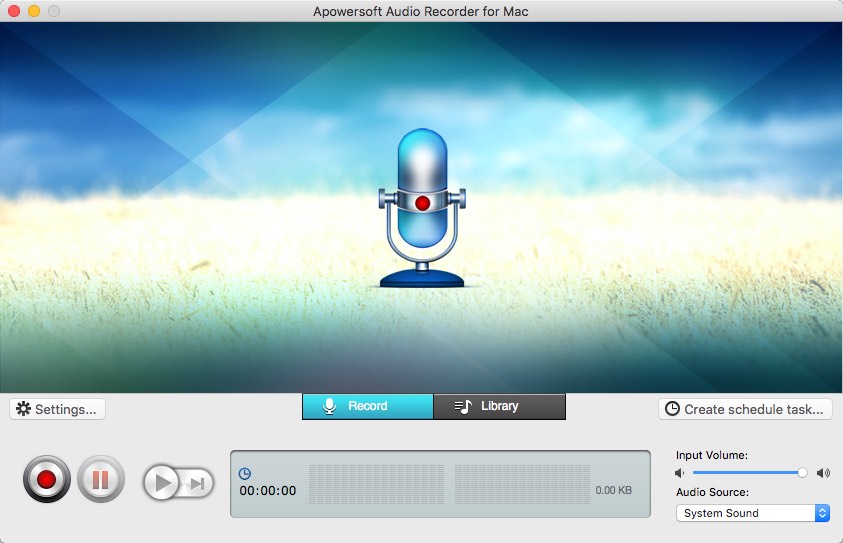 Apowersoft Audio Recorder for Mac 2.3 : Main Window