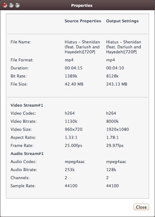 4Media Video Converter Standard 7.8 : Checking Input File Info