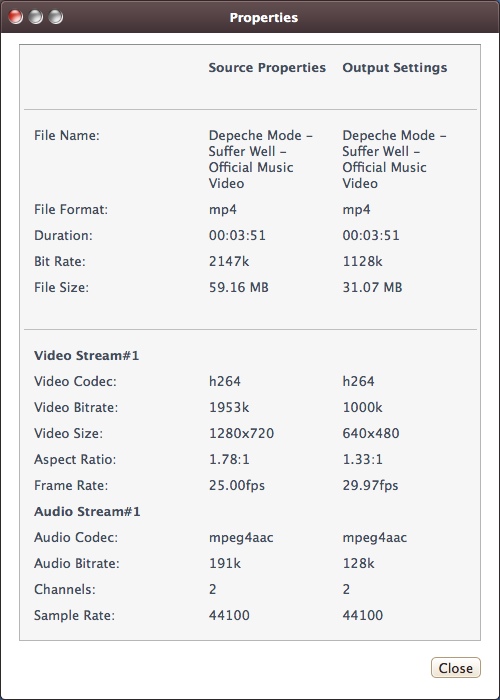 4Media iPhone Video Converter 7.8 : Checking Input File Info