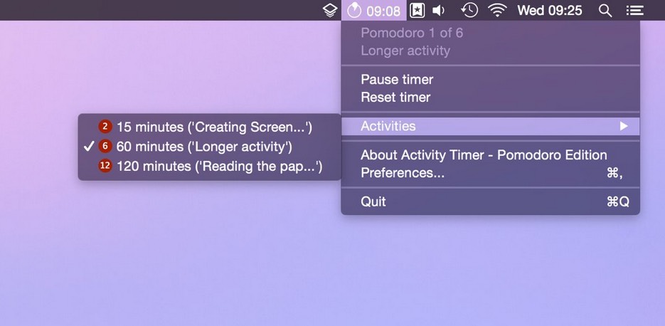 Activity Timer - Interval Edition 1.2 : Main window