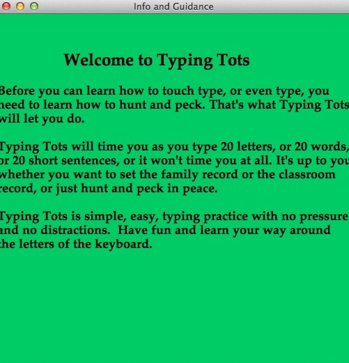 Typing Tots 1.4 : Help Guide