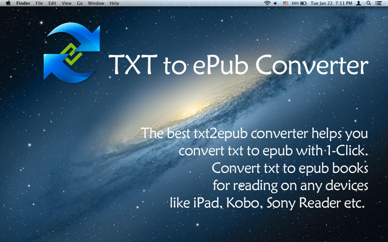 TXT to ePub Converter 1.0 : Main Window