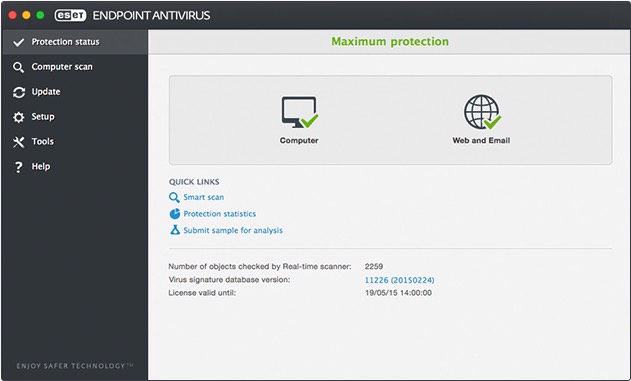ESET Endpoint Antivirus 6.0 : Main window