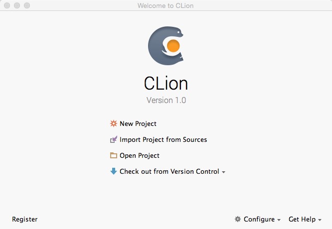 CLion 1.0 : Main window