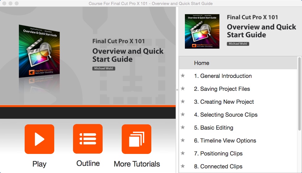 Course For Final Cut Pro X 101 - Overview and Quick Start Guide 2.0 : Chapter View