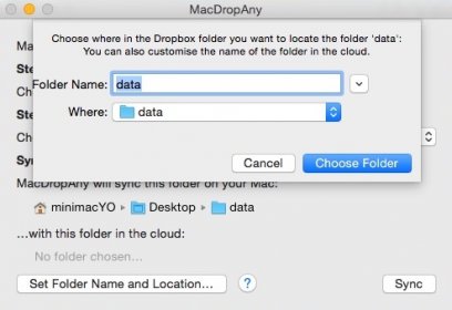 Selecting Dropbox Folder