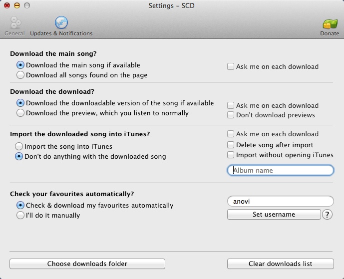 SoundCloud Downloader 2.6 : Program Preferences