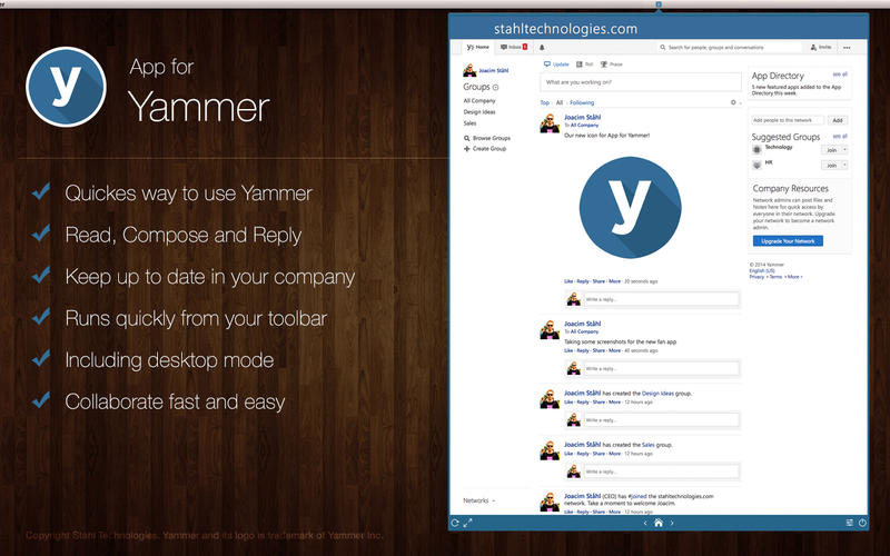 App for Yammer 1.0 : Main Window
